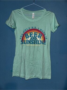 Beer and Sunshine Graphic Tee - Mint